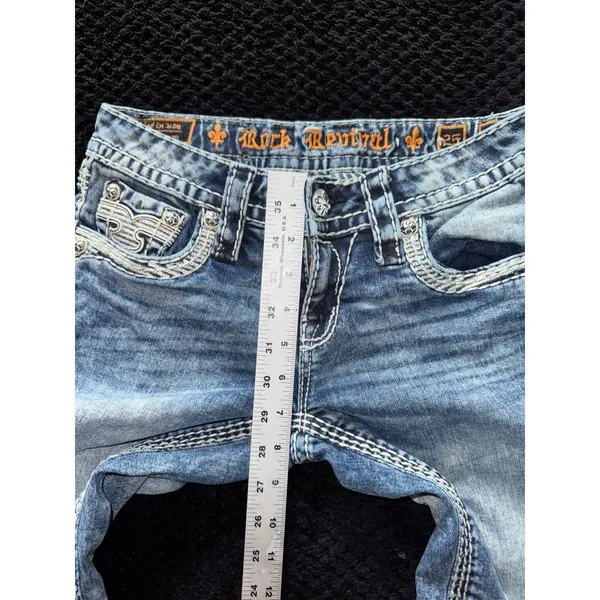 Rock Revival‎ Jeans Womens Blue Janelle Capri Wash Denim Size 25 - Image 11