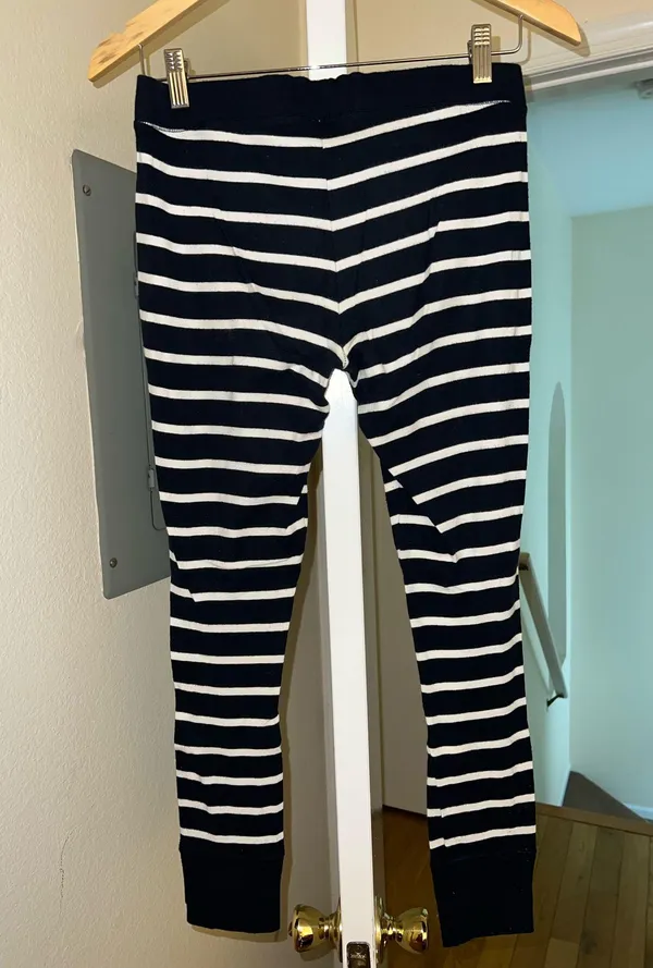 Vintage Y2K Abercrombie & Fitch Navy and White Striped Henley Sleep PJs - Image 6