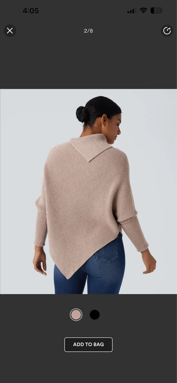 Halara turtleneck batwing asymmetrical sweater - Image 3