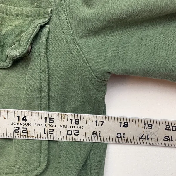 Free People size small jacket military green trench academia 80s retro patch - Image 9