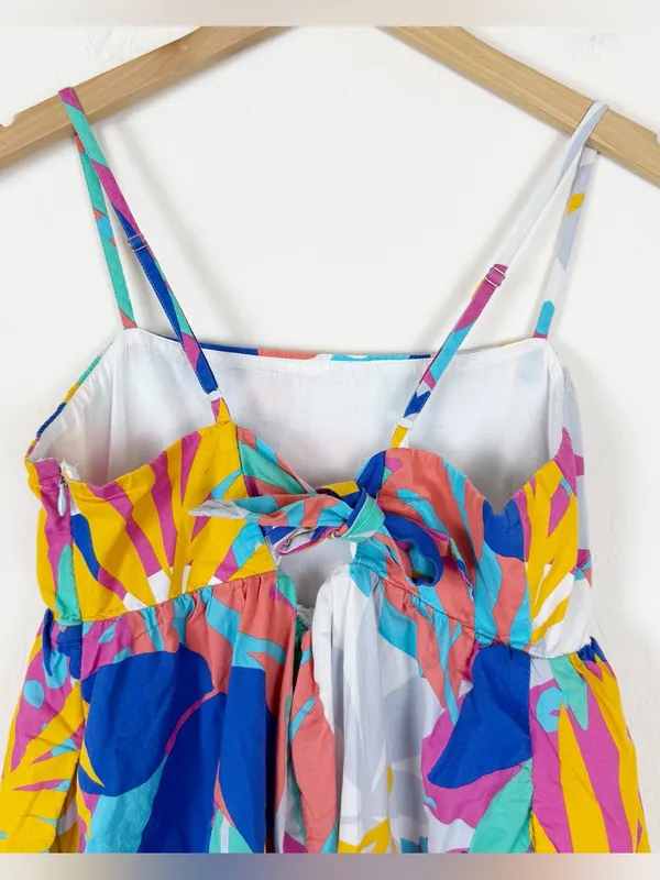 J. CREW tie back tropical maxi dress tiered hem - Image 7
