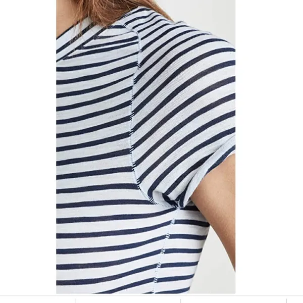 Free People We The Free Women's Size XS Night Sky‎ Top Blue Striped Short Sleeve - Image 5