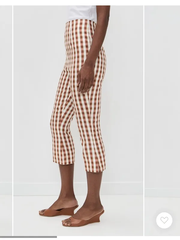 NWT FAITHFULL Valeria Capri Pants in gingham cedar - Image 4