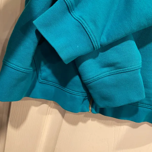 Champion Size M Turquoise Full Zip Cotton Blend Hoodie Sweatshirt Pockets - Image 2