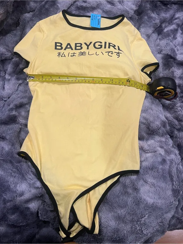BabyGirl Yellow women’s One-Piece Bodysuit with Black Trim - Image 3