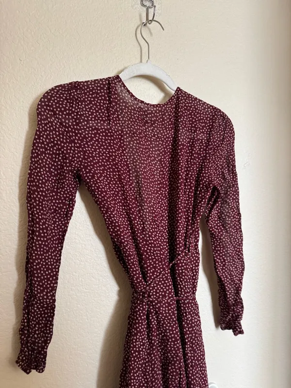 Reformation‎ Tessa Floral Wrap Midi Dress Sz Small Long Sleeve Ditsy Cottage - Image 4