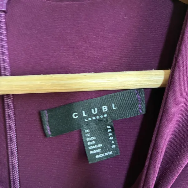 Club L London Sleeveless Tiered Maxi Dress 6 Purple Womens Stretch Jersey - Image 5