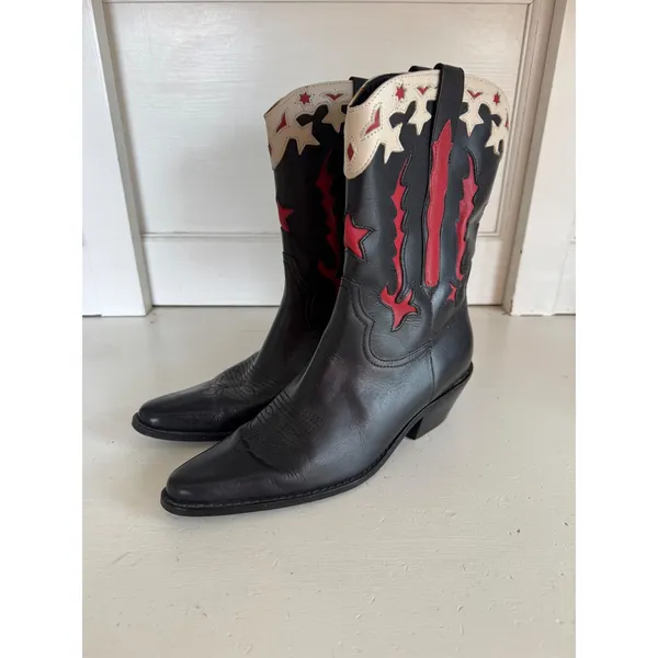 Matisse black red & white western‎ boots size 6.5 - Image 3
