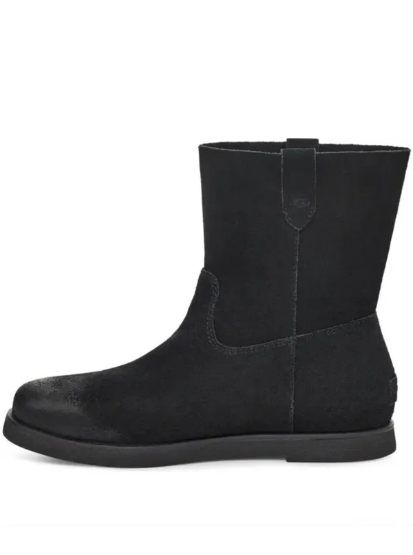Ugg Josefene black oiled suede flat ankle combat Moto boots 8 - Image 2