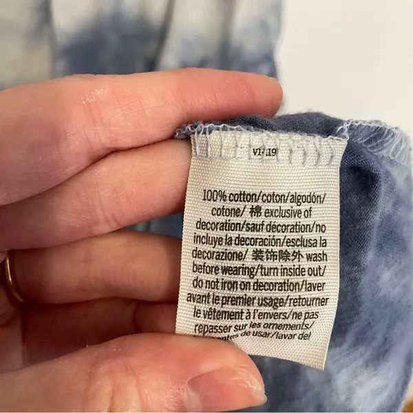 VS PINK VICTORIA'S SECRET PINK Perfect Crew Tee Blue Tie Dye Cotton Short Sleeve - Image 10