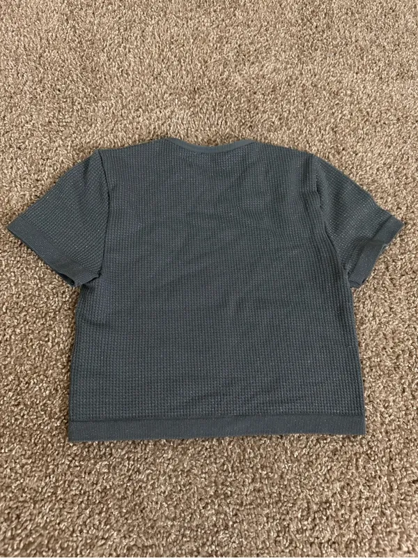 Wild Fable Small Slate Blue Glitter Shimmer Ribbed Crop Tee Short Sleeve Gym - Image 8