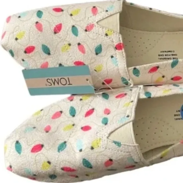 Toms Christmas Lights‎ Alpargatas Shoes 6 Cream White - Image 2