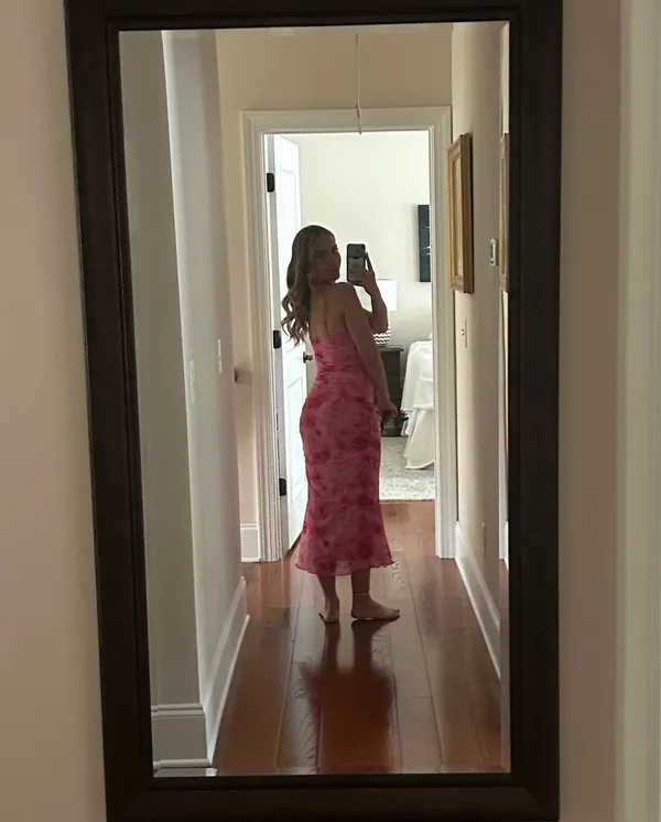 Floral Midi Dress Amazon Pink - Image 5