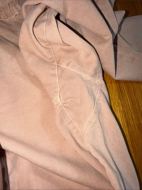 Zara Pale Pink Drawstring Paperbag Waist Chinos - Image 9