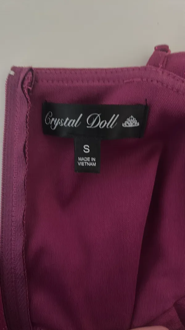 Crystal doll magenta shimmer dress small - Image 3