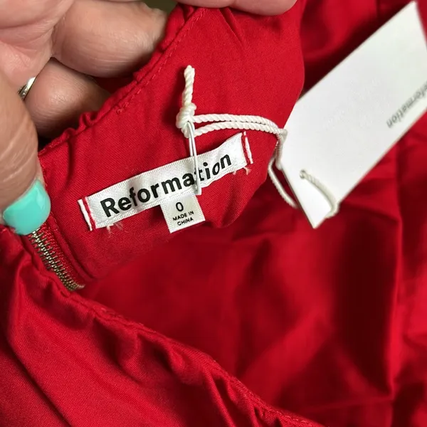 Reformation Tiana top in lipstick red - Image 7