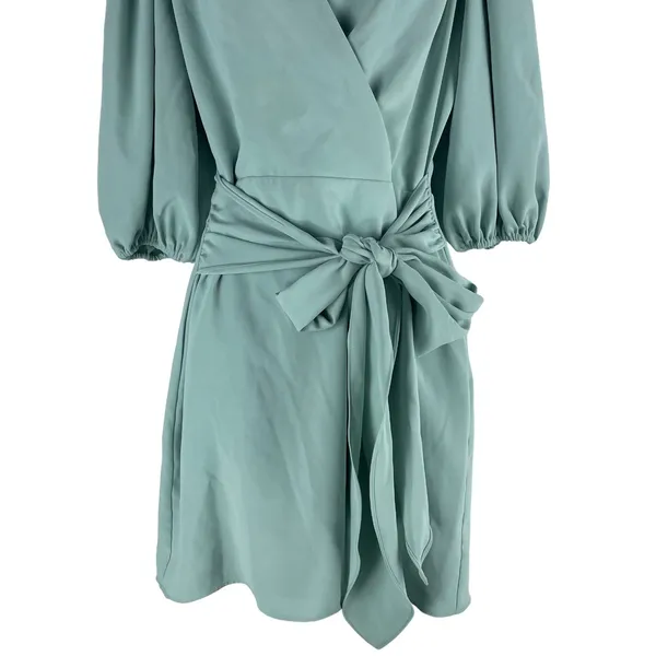 Amanda Uprichard Alida Waist Tie Mini Dress Waist Tie Sage Green Size S - Image 6