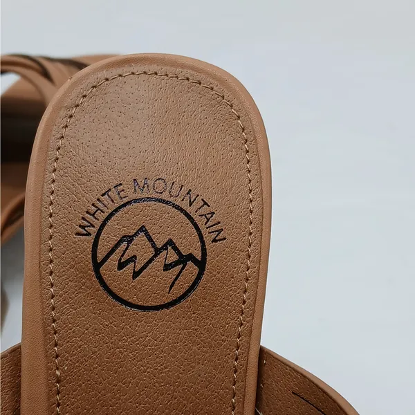White Mountain Women's Sandals Slides Size 8M Brown Slip On Minimalist Shoes - Image 10