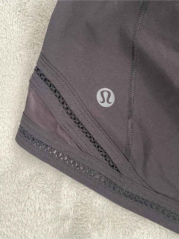 Lululemon Hotty Hot High Rise lined shorts 3.5” lace trim Black Athletic gym 0 - Image 6