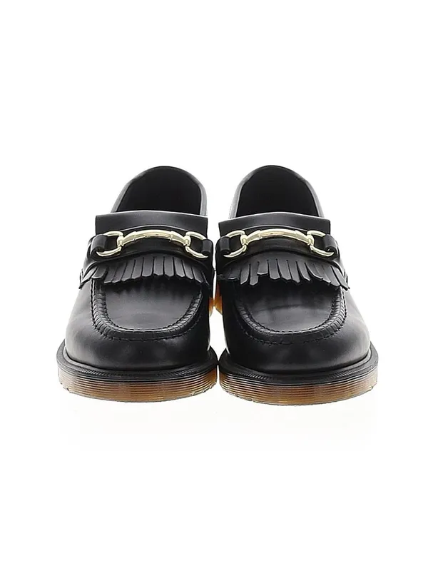 NEW Dr. Martens Adrian Snaffle in Black Smooth Leather Kiltie Loafers W 8 / M 7 - Image 7
