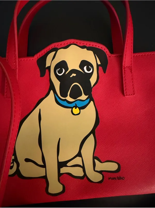 Marc Tetro Red Pug Crossbody Purse - Image 5