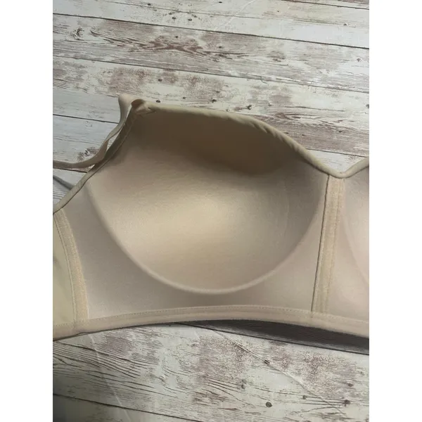 Truekind Wireless Bra Size Large Beige Neutral T-Shirt Padded Seamless Comfort - Image 7