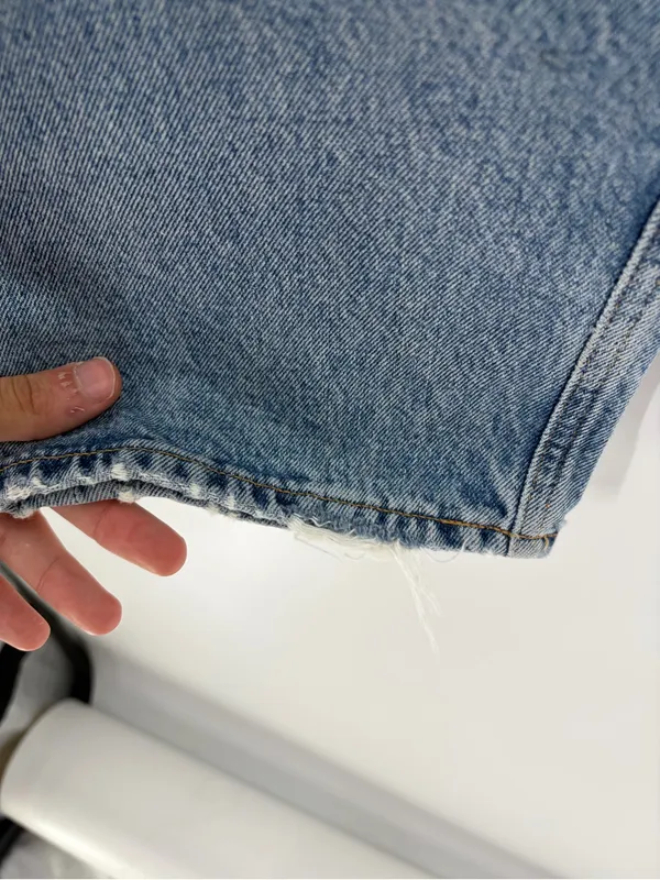AGOLDE 90's Crop Mid-Rise light blue distress Loose Straight Jean denim size 28 - Image 10