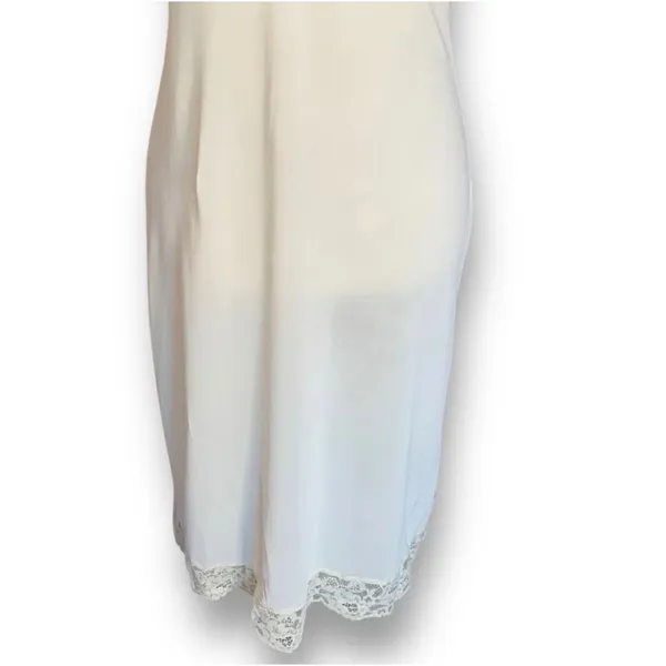 Vintage Lorraine Ivory Nylon Satin‎ Lace Slip Dress 34 Boudoir Bridal Romantic - Image 6