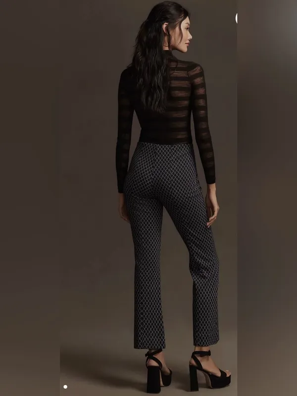 Maeve from Anthropologie The Margot Kick-Flare Cropped Pants: Argyle Edition - Image 2