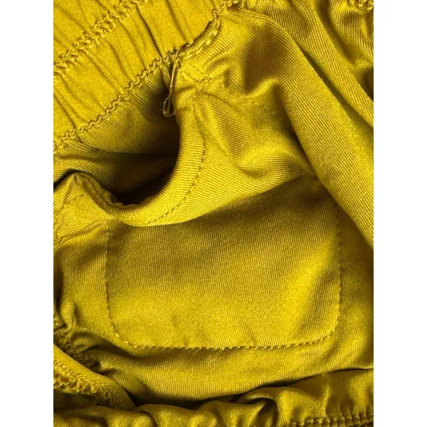 Nike One‎ Women's Small Mustard Yellow Dri-Fit Ultra High Waisted 3" Shorts - Image 4