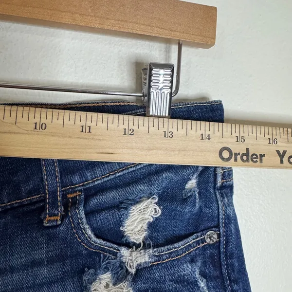 Abercrombie & Fitch Women's Distressed Denim Shorts Dark Wash Size 4 - Image 5