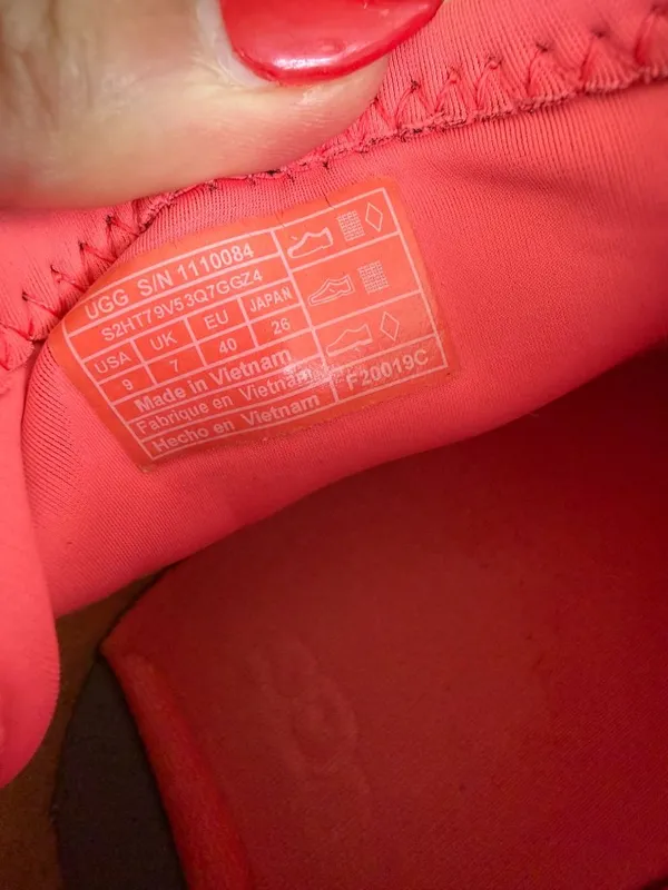 UGG Neon Orange Pink Hi Top Sneakers Size US 9 - Image 4