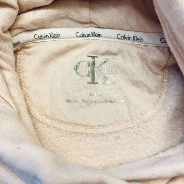 CALVIN KLEIN Fleece Pullover Hoodie Light Pink Women Size Small Cozy‎ Warm - Image 3