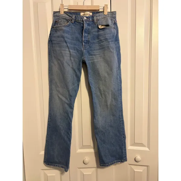 Reformation Jordi Kick‎ Flare Jeans Medium Wash Denim Button Fly Women's Size 29 - Image 2