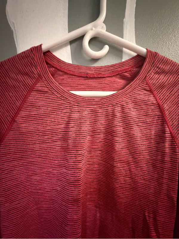 Lululemon Striped Long Sleeve Crewneck Top - Rusty Orange - Image 2