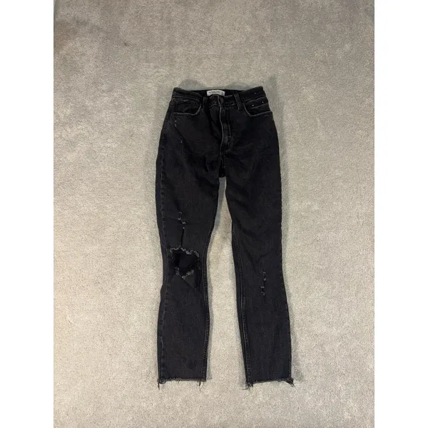 abercrombie & fitch the skinny high rise curve love size 25/0‎ distressed - Image 2
