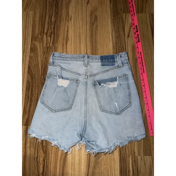 Abercrombie & Fitch Juniors Sz 2 26 High Rise Mom Shorts Curve Love Distressed - Image 4