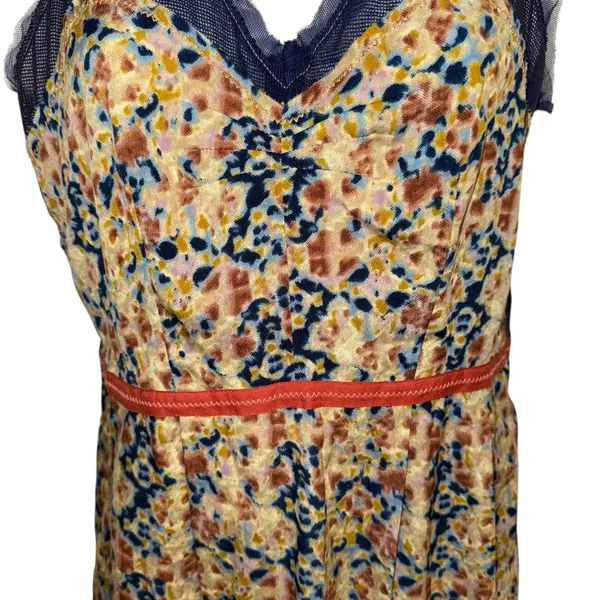 URBAN OUTFITTERS STARING AT STARS‎ Print V-Neck Mesh Trim Sleeveless Dress EUC 4 - Image 5