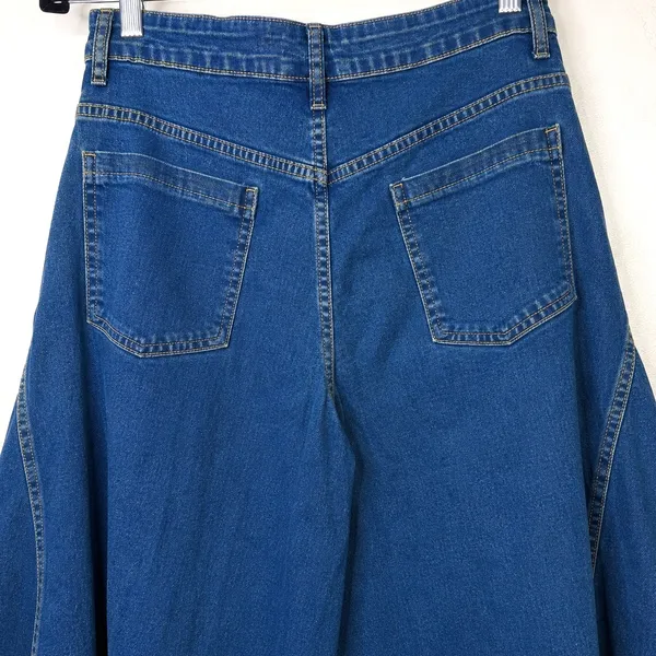 Boutique NWOT Ultra High Rise Extreme Wide Leg Flowy Boho Chic Jeans Medium - Image 8