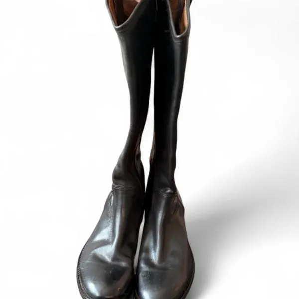 NWT Frye Melissa Button Back Zip Black Leather Riding Boots Women’s Size 8 - Image 4