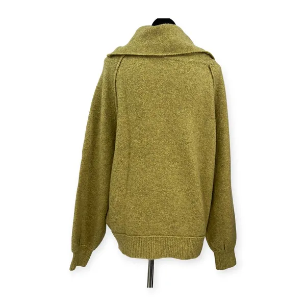 Free People| S | Women's Echo Beach Pullover Sweater Chartreuse Wool Knit Cowl - Image 4
