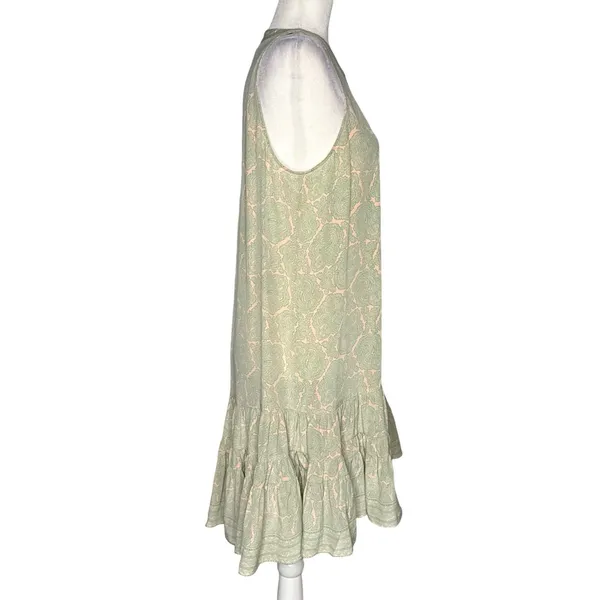 JOIE 100% Silk M Ruffle-Hem Shift Dress Paisley Button Front High Neck Sundress - Image 5