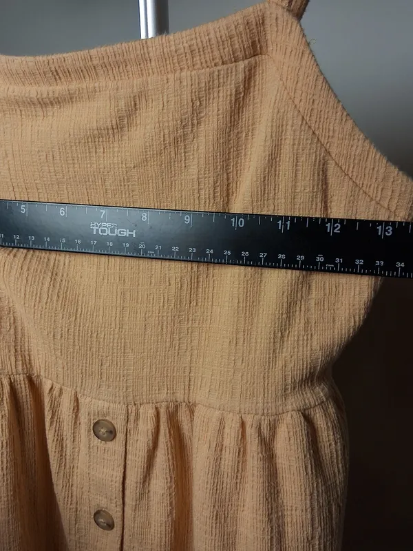 Madewell Yellow Cami Dress Women's size XS Button Accents Midi Spaghetti Straps - Image 4
