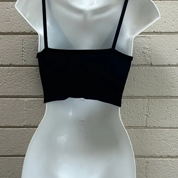 Brandy Melville Amara Cross Front Black Top one size - Image 7