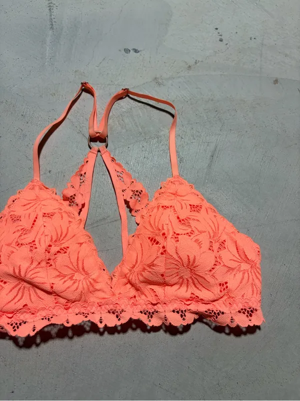 Aerie orange Lace Floral Bralette medium - Image 5