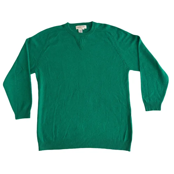 VTG 90s Y2K Outlander Studio Kelly Green Lambswool Angora Slouchy Sweater OVZS-M - Image 3