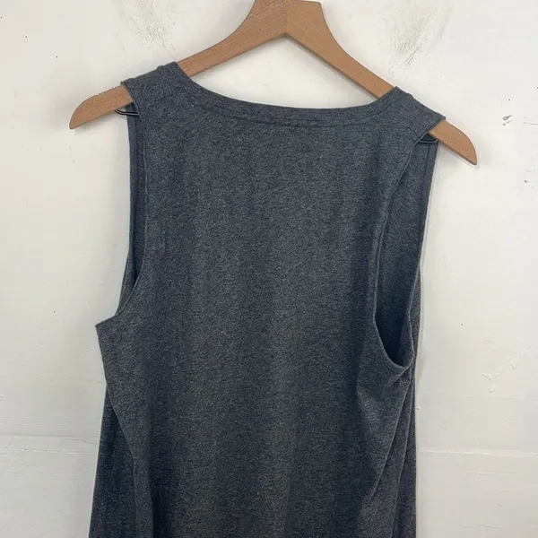 Madewell Heather Gray Knit Dress Shirt Strapless size Large 100% Cotton - Image 5