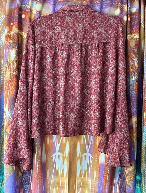 Boho Hippie Floral Button-Up With Bell Sleeves ✨ - Image 7
