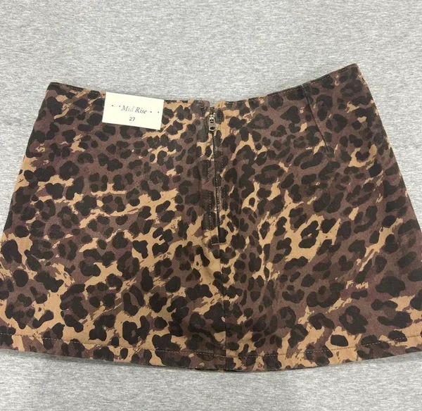 Abercrombie Cheetah Mini Denim Skirt - Image 2
