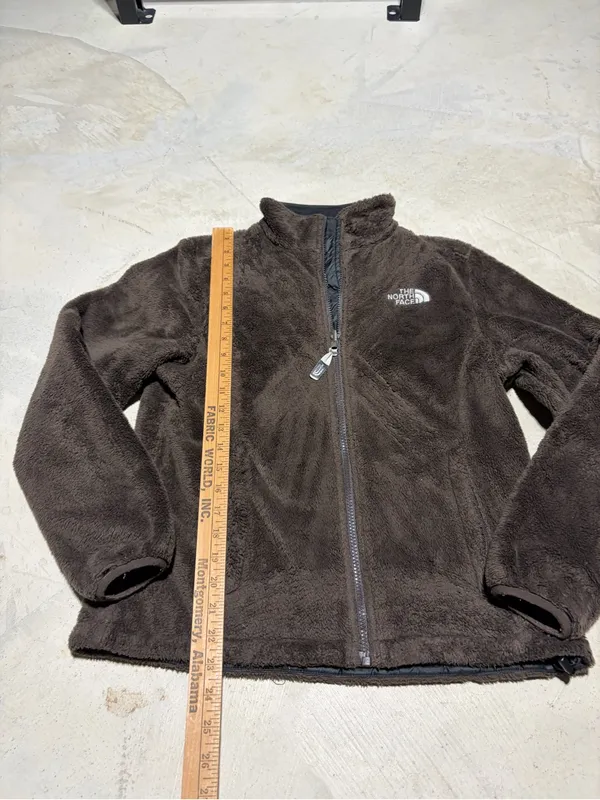 The North Face Dark Brown Plush Full-Zip Fleece Jacket small - Image 5